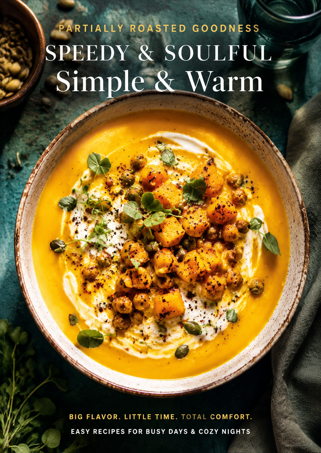 "BIG FLAVOR. LITTLE TIME. TOTAL COMFORT. EASY RECIPES FOR BUSY DAYS & COZY NIGHTS"