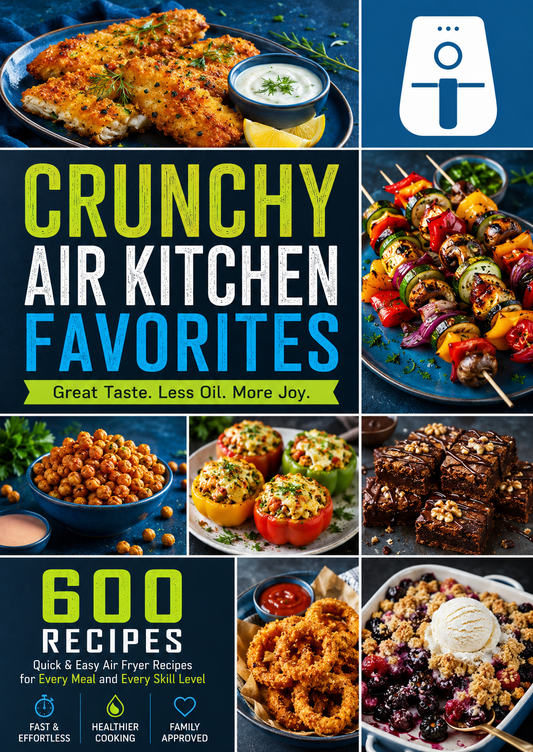 Crunchy Air Kitchen Favorites: 600 Quick & Easy Air Fryer Recipes for Every Meal and Every Skill Level